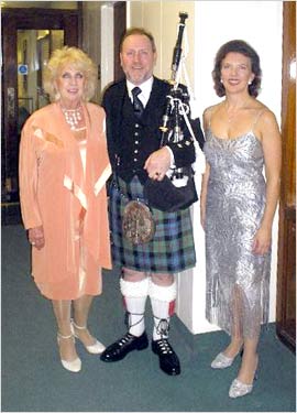 Tasmin and her mother Jilly with the piper, prior to opening the Atrium
