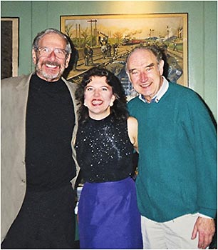 Tasmin, with her father, George Little, and Chaim Topol